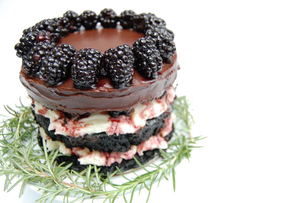 a birthday black(berry) forest cake for molly yeh!