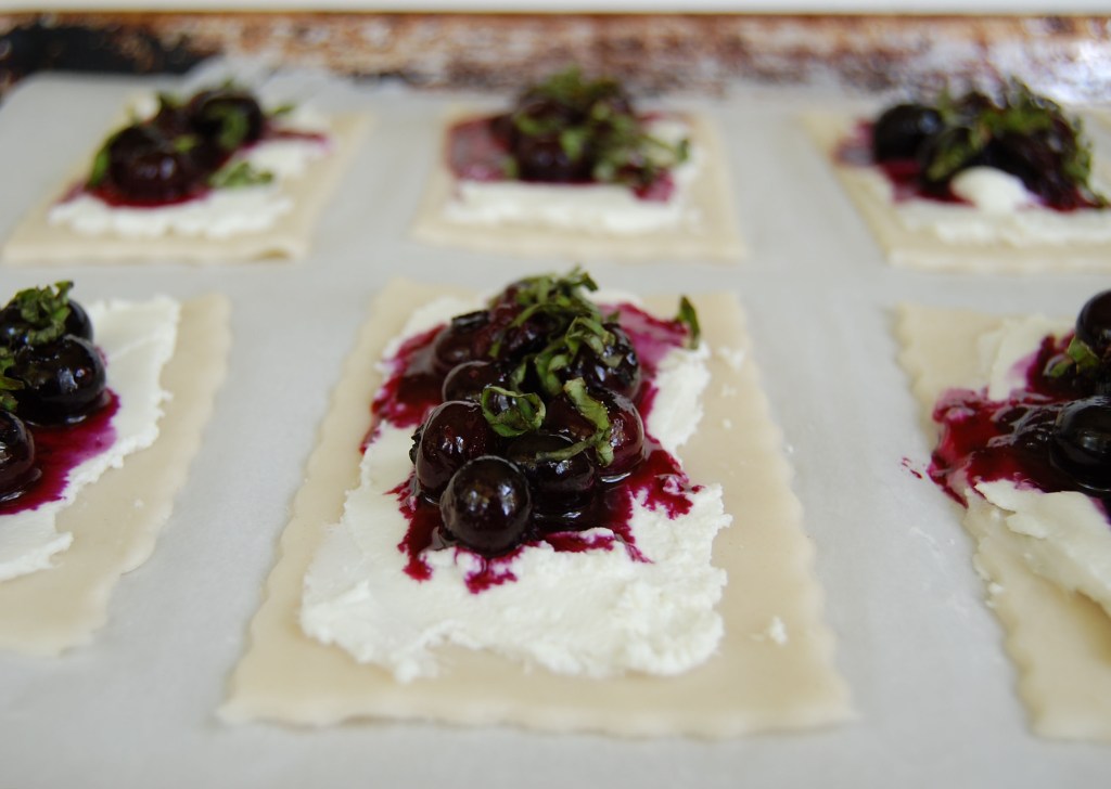 blueberry basil handpies with&nbsp;chevre